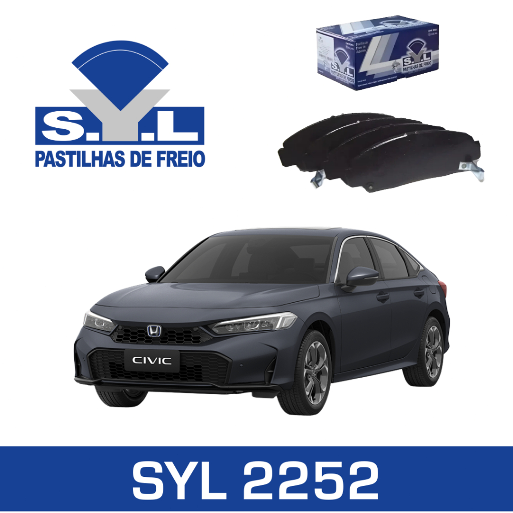 Pastilha de Freio Dianteira SYL 2252 Honda Civic Accord Fit Sistema Sumitomo