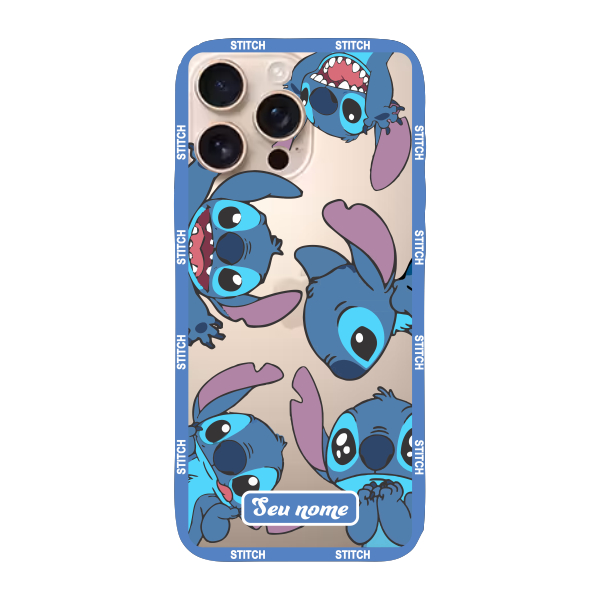 Capinha para iPhone 16 Pro Max Anti Impacto Personalizada - Lilo e Stitch - Stiti Transparente com nome