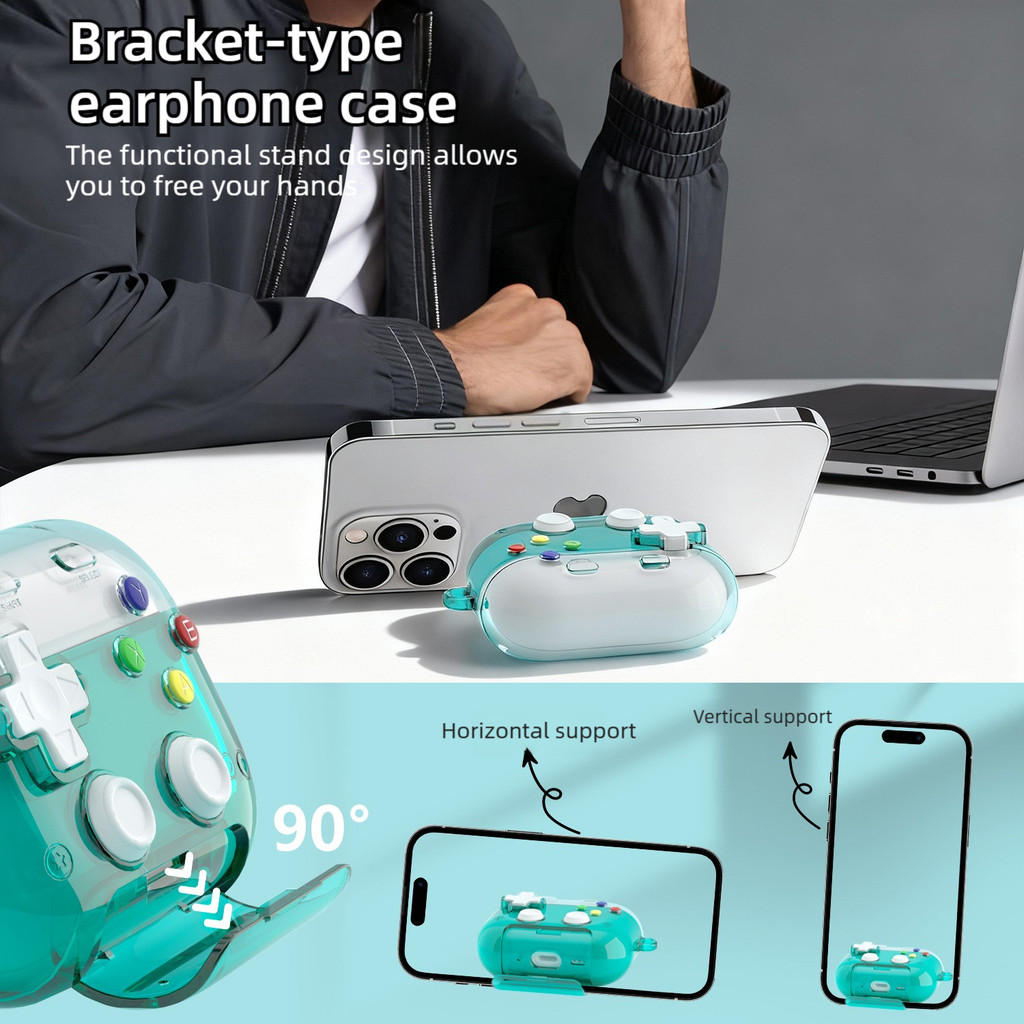Capa De Fone De Ouvido Sem Fio De Descompressão Transparente Para Controlador De console De Jogos , Adequada Apple Airpo