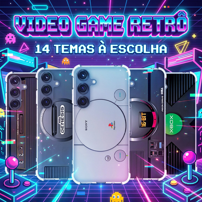 Capa Capinha GALAXY M35 M34 M31 M21S M23 M15 M14 J7 PRO J6 J5 J4 Anti-impacto Personalizada tema retro VIDEO GAME
