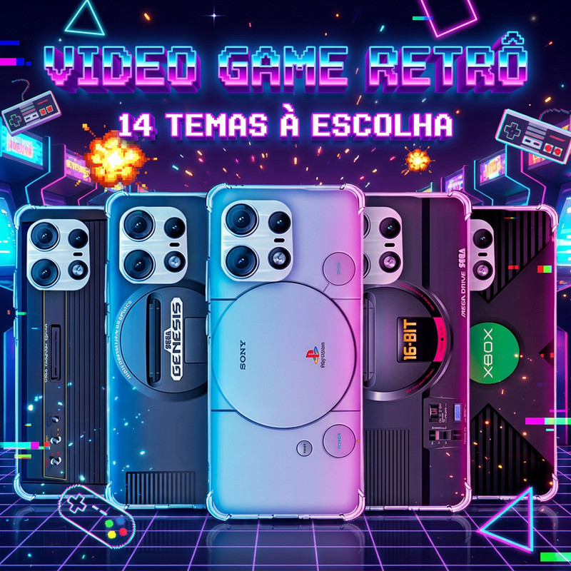 Capa Capinha MOTO EDGE 60 PRO 50 ULTRA NEO FUSION 40 30 20 G86 Anti-impacto Personalizada tema retro VIDEO GAME