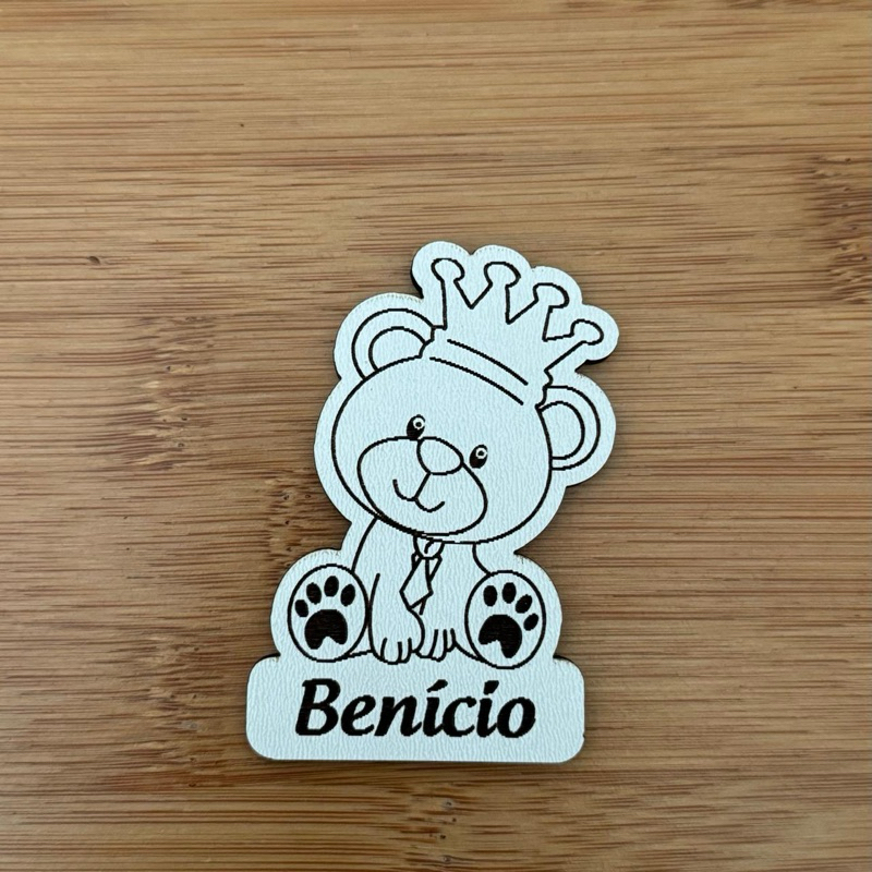 Kit de Imãs Geladeira Ursinho Príncipe Aniversários Chá Bebê Aniversário Infantil em MDF