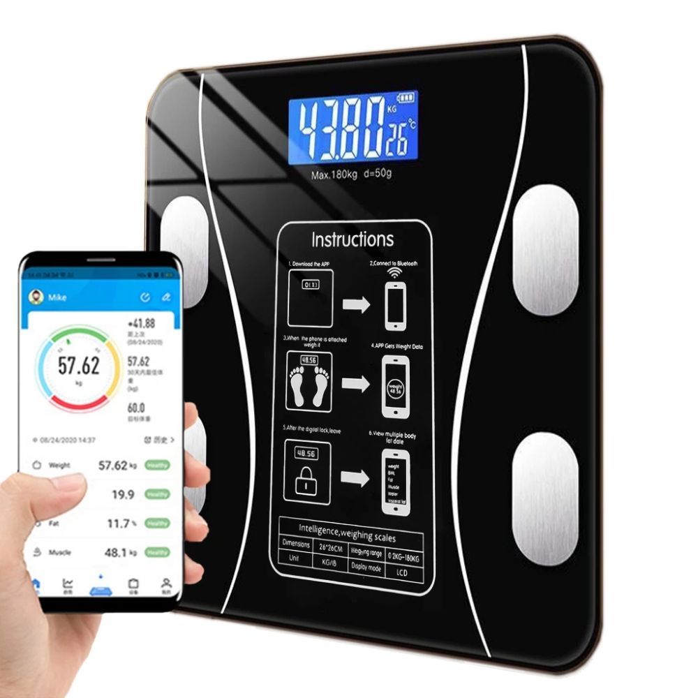Balança Digital Corporal Bioimpedância 180Kg Bluetooth Aplicativo Fitness