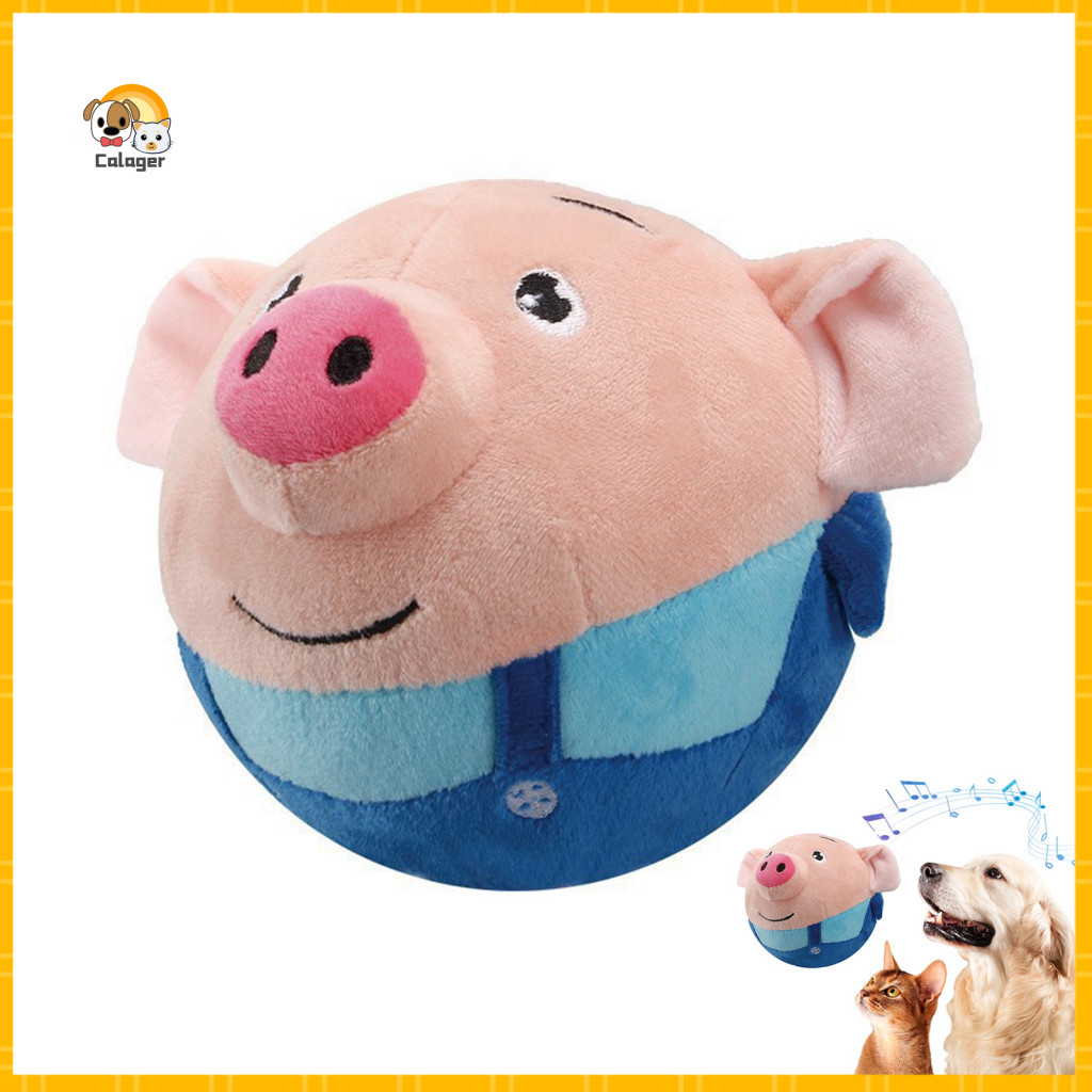 Interactive Dog Toy Growling Ball Moving Pet Plush Rechargeable Bouncing with Talking Repetitive Sounds Cartoon for Pupp