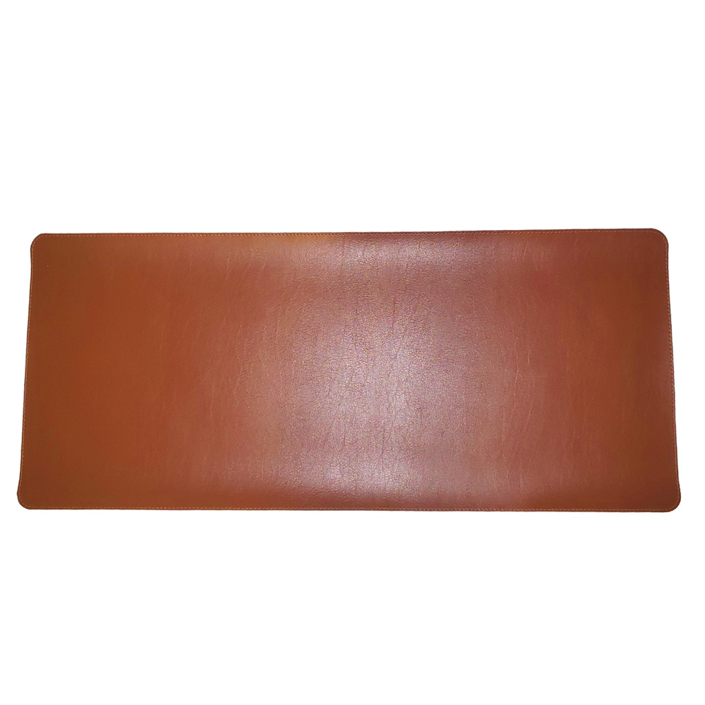 Desk Pad Grande Couro Premium Caramelo Brilho Minimalista