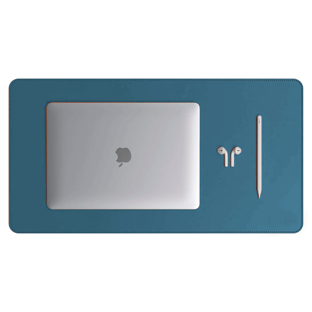 Mouse Pad Padrão Azul Oceano Couro Premium