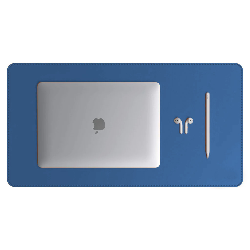 Mouse Pad Padrão Azul Couro Premium