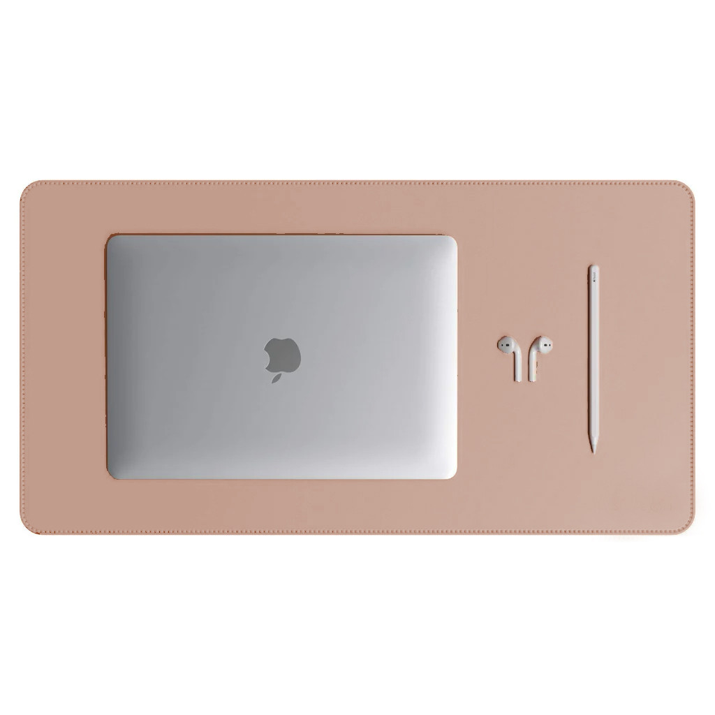 Mouse Pad Gigante Couro Sintético Nude Premium