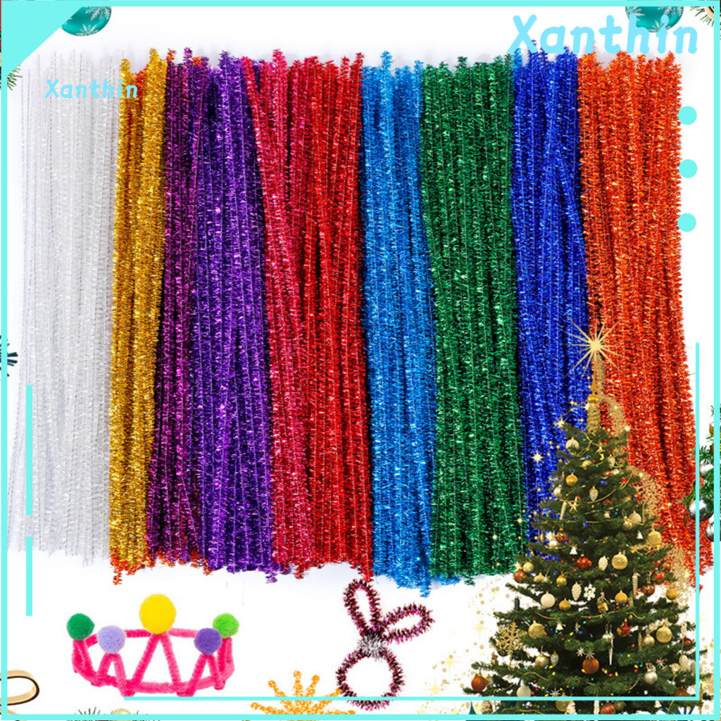 Bulk Chenille Stems Reusable Iron Wire for Crafts 100pcs Colorful Pipe Cleaners Craft Kit Flexible Bendable for Kids Diy