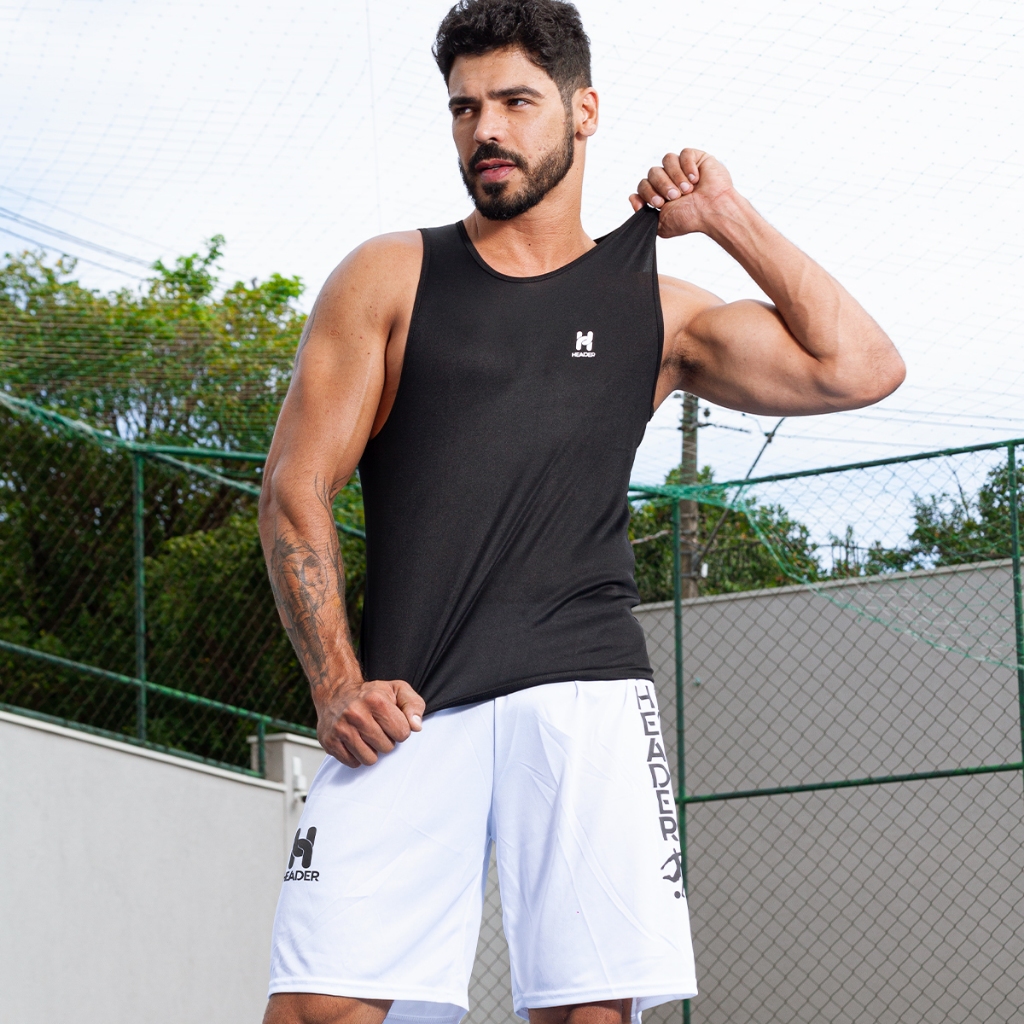 Camiseta Header Regata Masculino e Feminino Nadador Musculação Academia Revenda