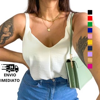 Regata Feminina Tecido Duna Blusinha Lisa Básica