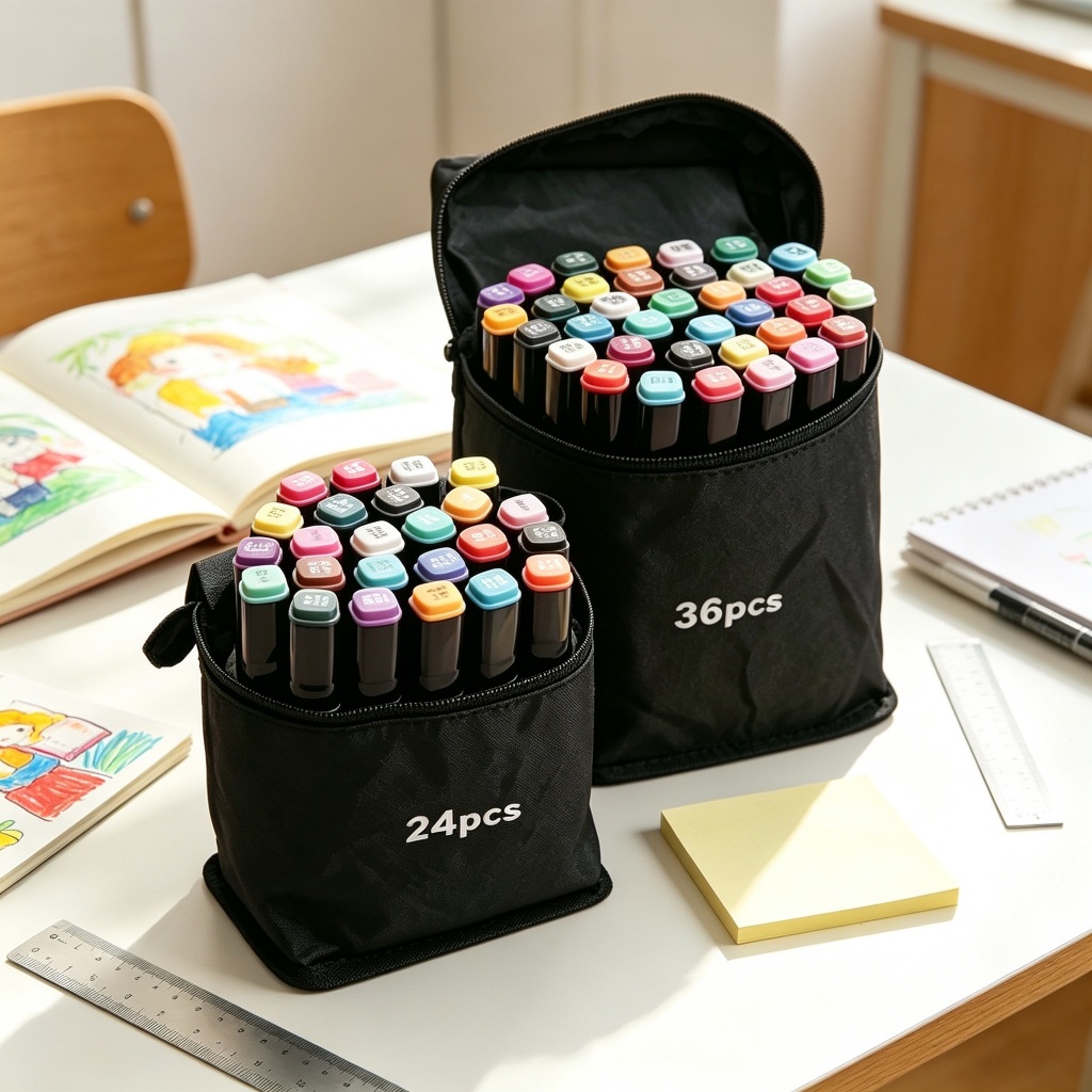 24/36/60 Colors Oily Dual Head Marker Pen Art Assembly for Students School Supplies