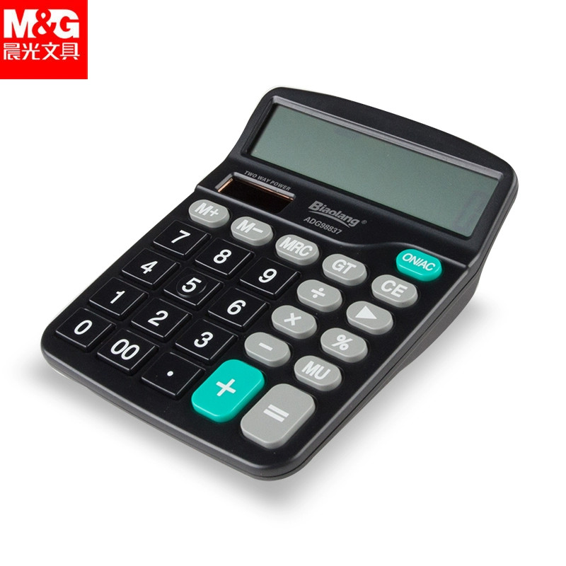 Calculadora de mesa Chenguang ADG98837 Classic Display de 12 bits Tela grande multifuncional Dual Power Office Student