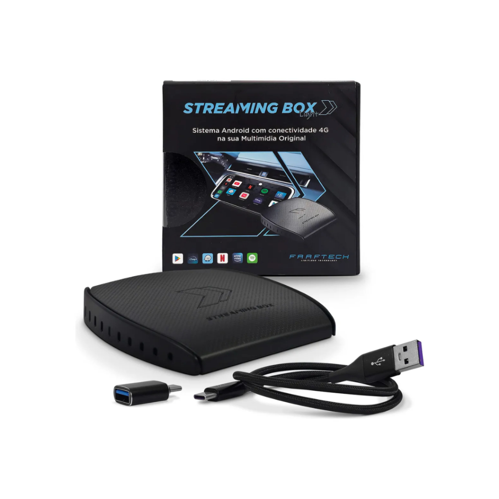 Streaming Box Light 3gb Ram 32gb Storage 128g Sd Ultima Versão Car Play E Android Auto Sem Fio