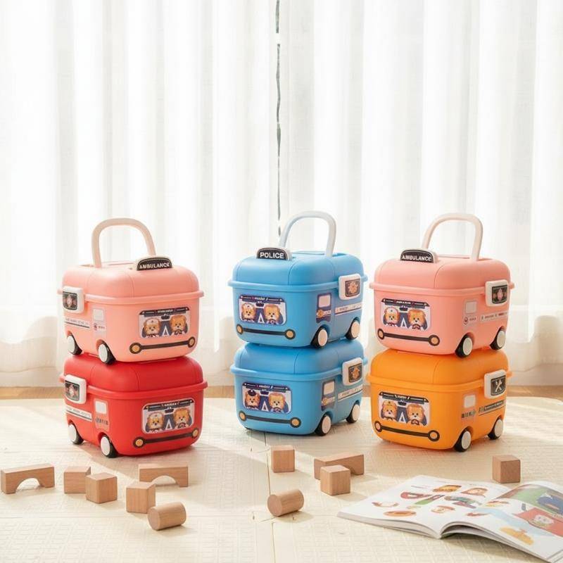 [BANY] Caixas De Armazenamento Multicoloridas Multi-Funcional Cartoon Car Diversos Organizando Caixa Organizadora De Plá