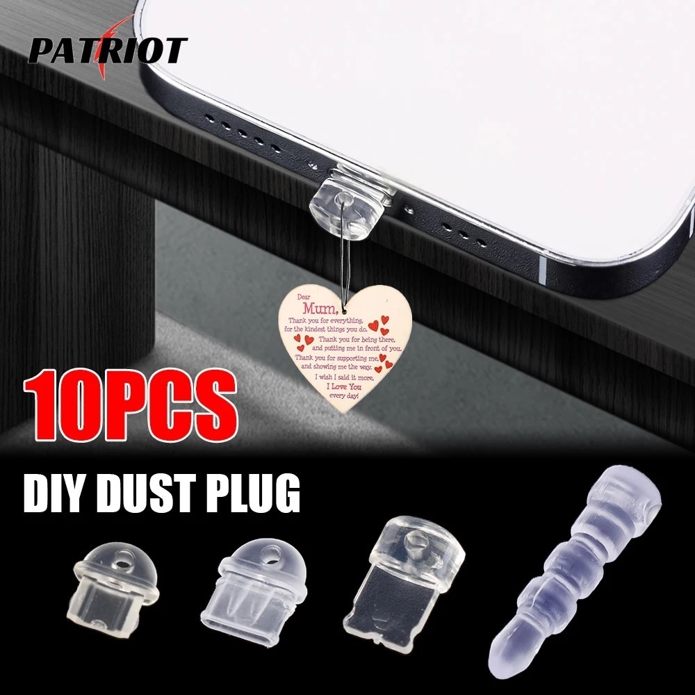 [PATRIO] 10-1PCS Compatível Com Plugue De Pó DIY Para IPhone Tipo C Porta De Carregamento Micro USB Transparente De 3,5 Mm Tomada Fone De Ouvido À Prova De Poeira