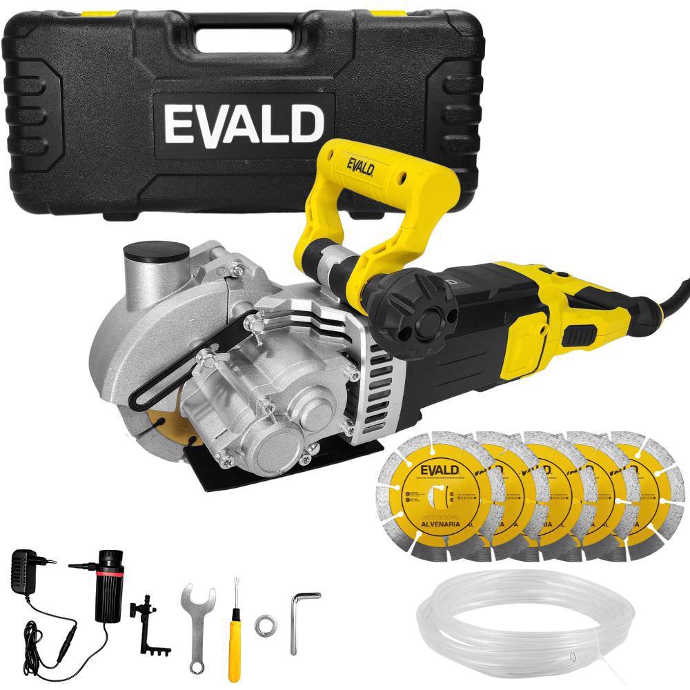 Cortadora de Parede 2400W 6500 RPM 5 Lâminas c/ Maleta e Kit Refrigeração ECP-2400 EVALD 220V