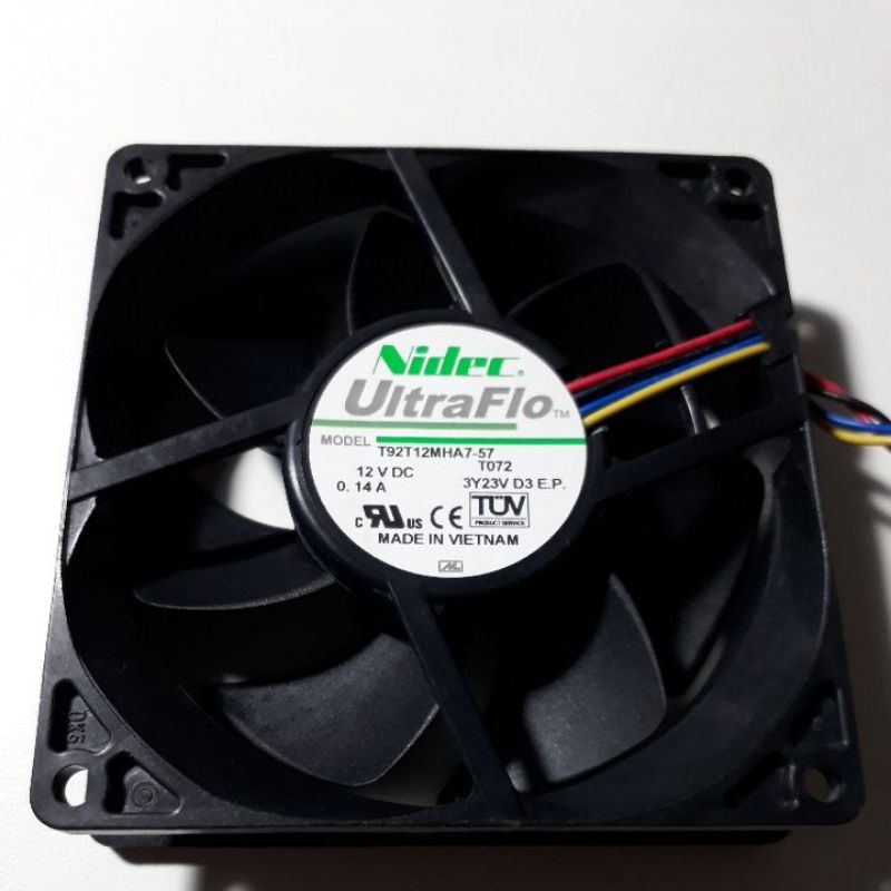COOLER 92X92X25MM 12V 0.14A NIDEC T92T12MHA7-57 2400RPM 4 FIOS