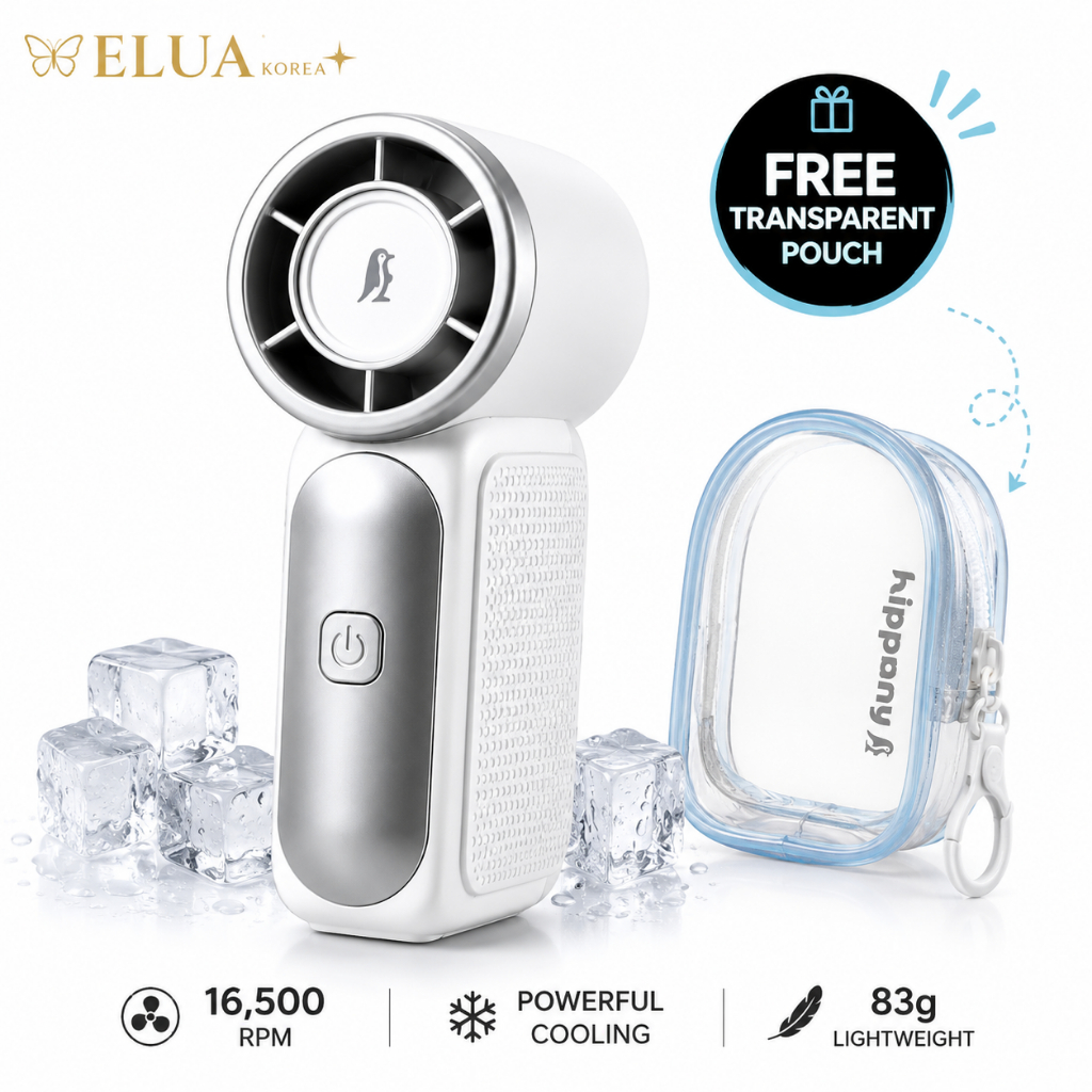 Ventilador Portátil HIPPONY Mini BLDC 16500RPM 2400mAh 83g USB-C Branco De Neve