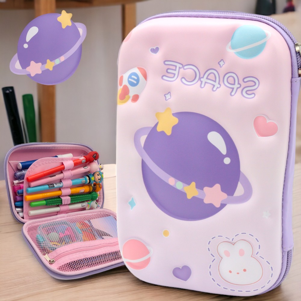 Estojo De Lápis Modelo Grande De EVA Personalizado com desenhos 3D (Alto Relevo)  Volta ás Aulas Masculino e Feminino