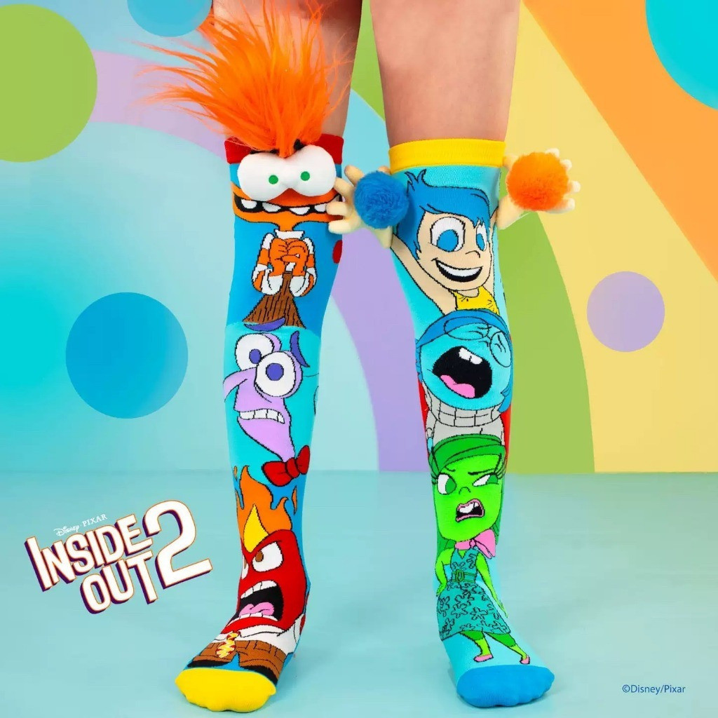 Meias Divertidas 3D Inside Out 2 – Meias de Alta Qualidade até o Joelho para Volta às Aulas J0WB
