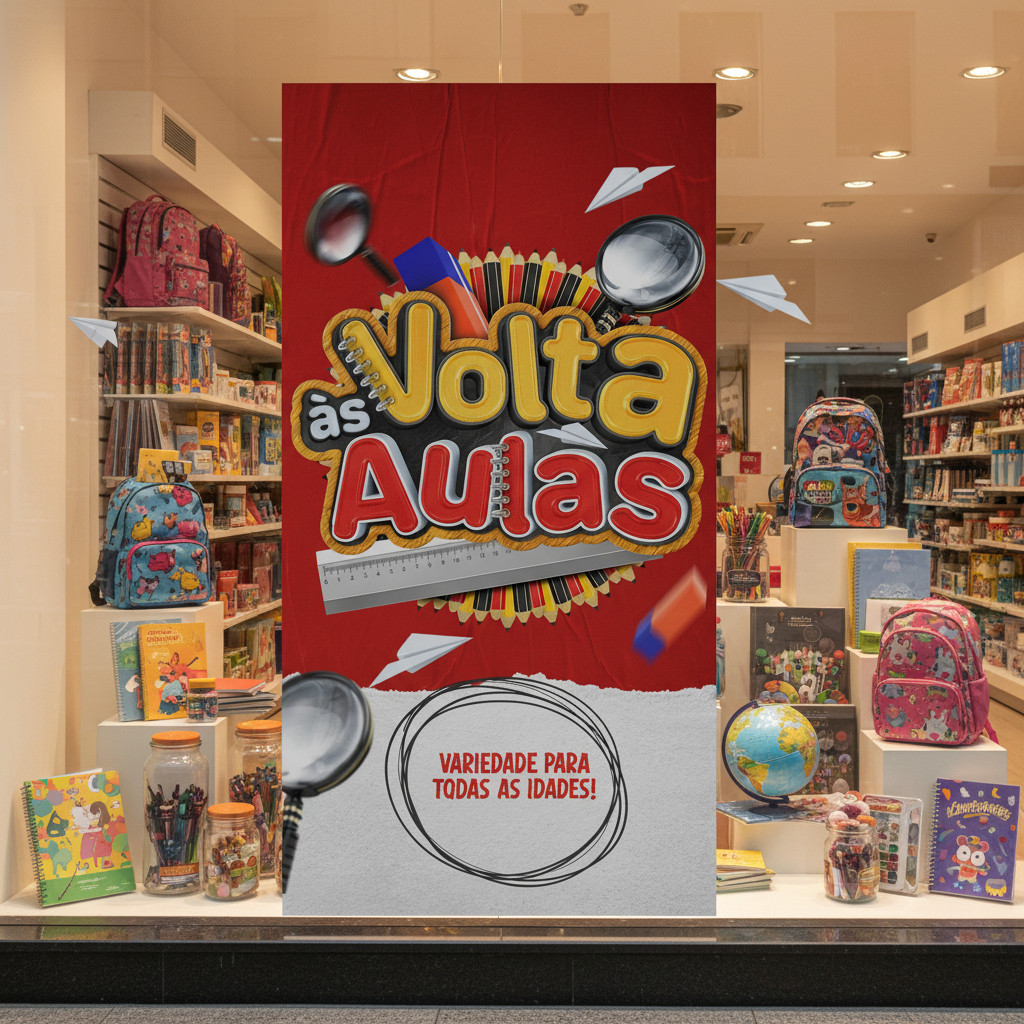 Adesivo Vitrine Volta As Aulas 013 100x50cm