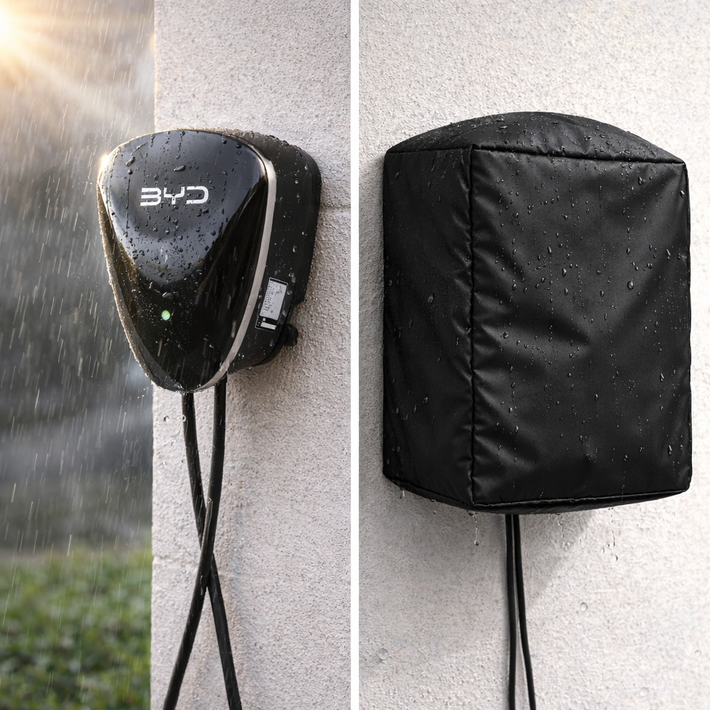 Capa Wallbox BYD Carregador Carro Elétrico Resistente à Água Proteção Estação Recarga EV Chuva Sol Poeira PROTEJA Já