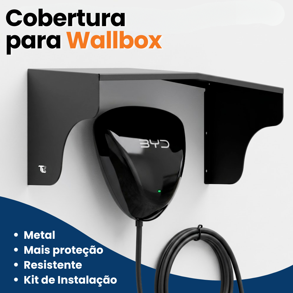 Cobertura Wallbox BYD Carregador Carro Elétrico Toldo Estação de Recarga Contra Chuva Sol Poeira
