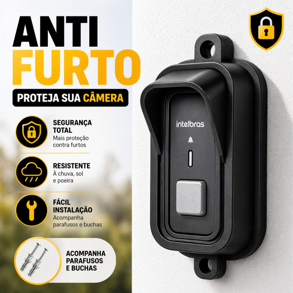 Protetor Campainha Intelbras CIB 101 Anti Furto Capa Proteção Chuva Poeira Instalação Fácil