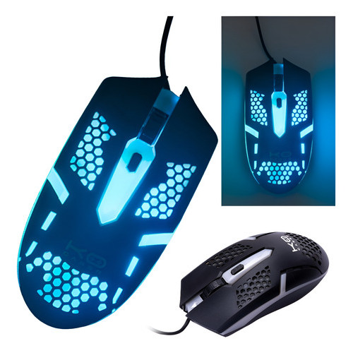 Mouse Gamer Profissional Led Rgb Standard Color Gradient Preto