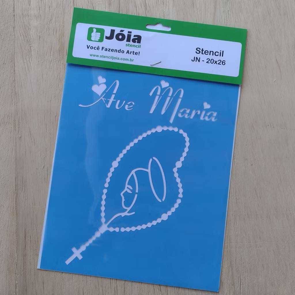 Stencil Jóia 20x26 Cm - Ave Maria