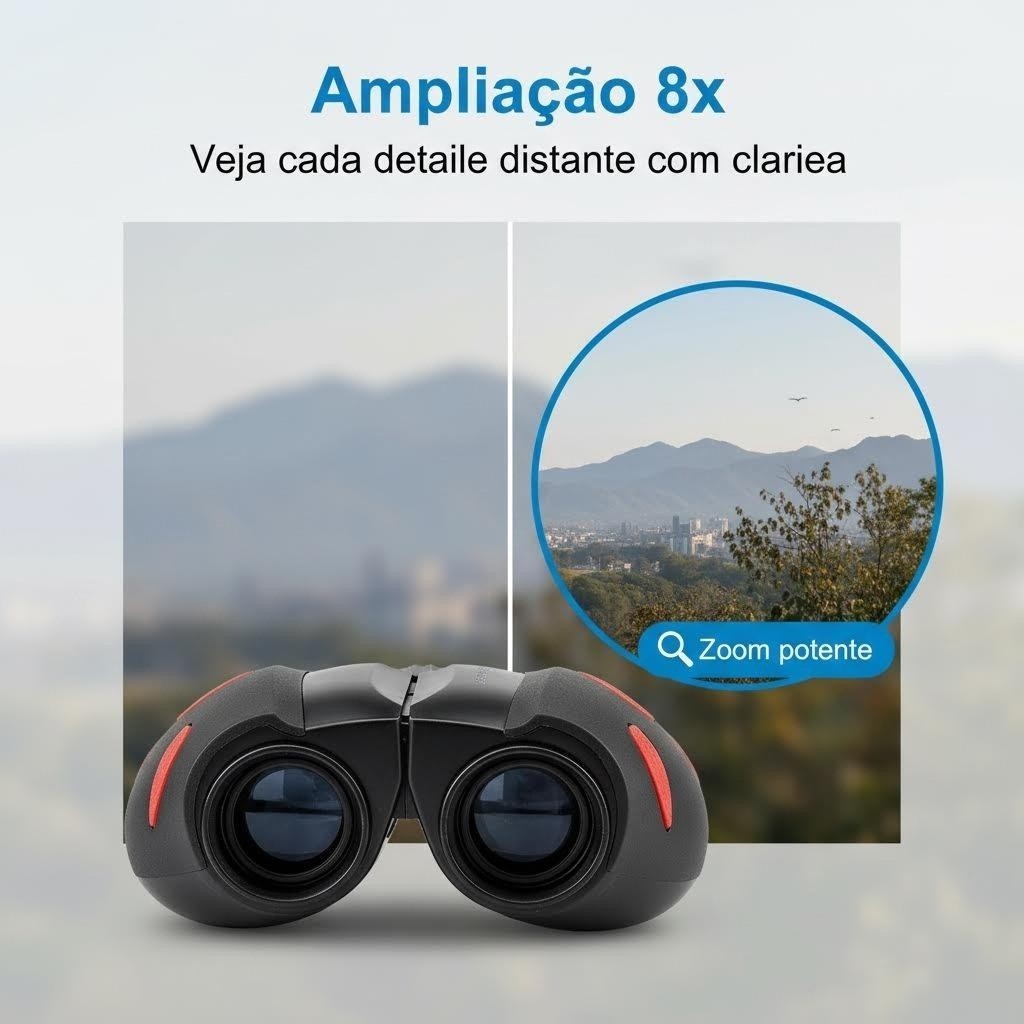 Binóculo Profissional 8x21mm Portátil Ideal para Observação de Aves, Pesca e Paisagens à Distância