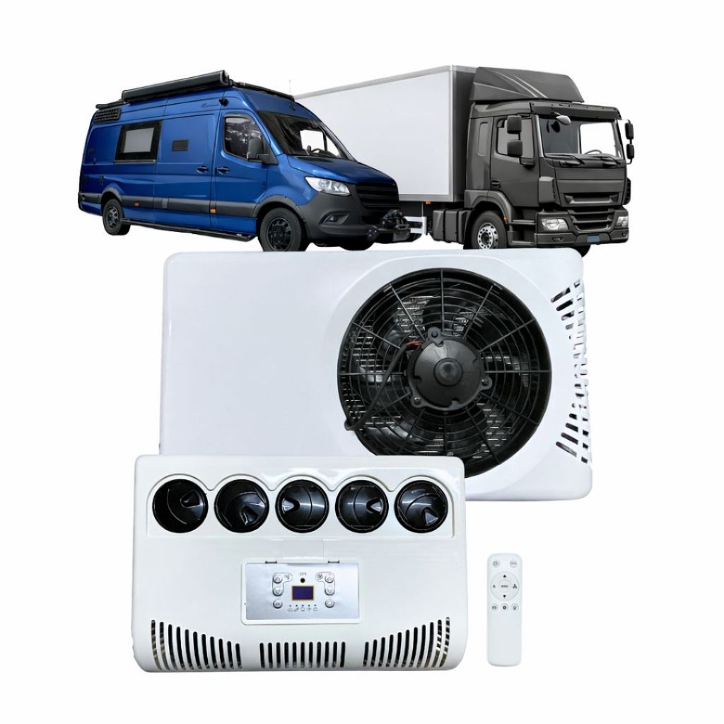 Kit Ar Condicionado Elétrico 12v Portátil Inverter Para Caminhão Van Motorhome 6500 BTUs