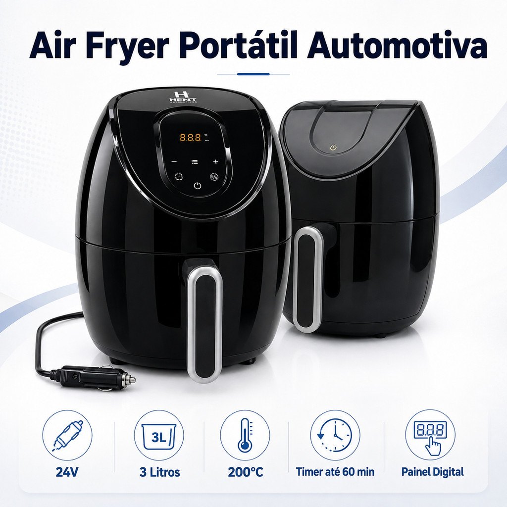 Air Fryer Portátil Para Caminhão Motorhome Lancha Onibus