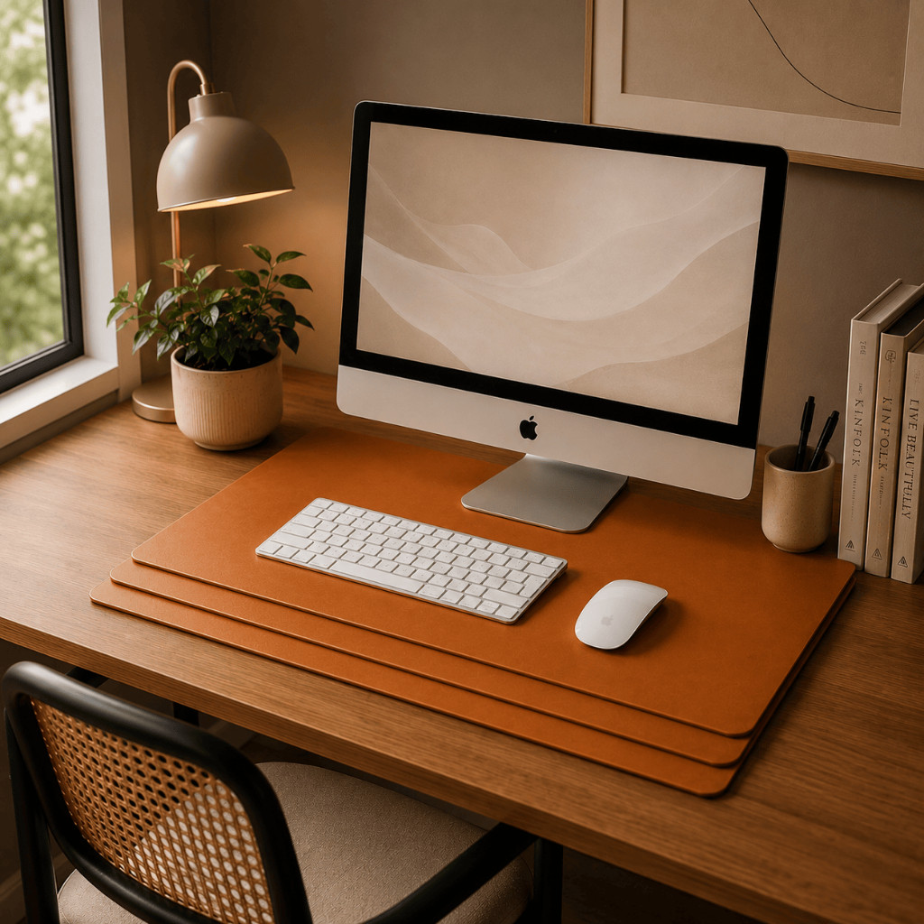 Kit Desk Pad Moderno Mouse Pad Extra Grande Mesa de Trabalho Base Computador Home Office Escritório