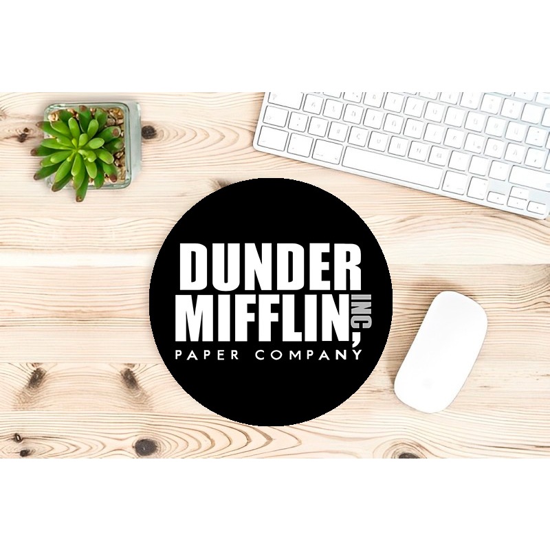 Mouse Pad Redondo 19x19 Dunder Mifflin Série The Office Geek Nerd Gamer