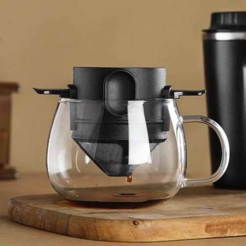 Mini Filtro Coador Café Reutilizável Portátil Suporte Dobrável Garrafa Cafeteira Bebida Achadinhos