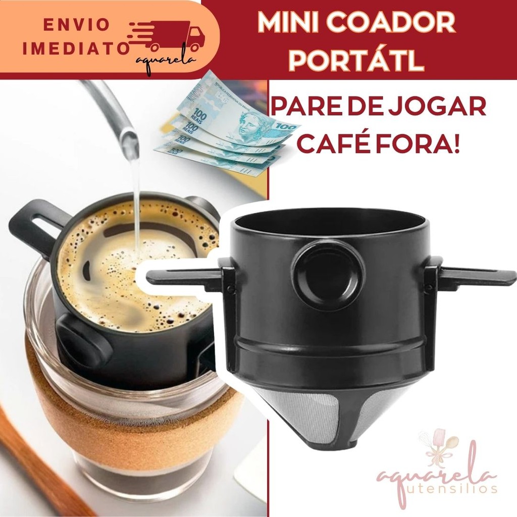 Mini Coador de Café Chá Portátil Filtro para Cafe Reutilizavel Drip Coffee