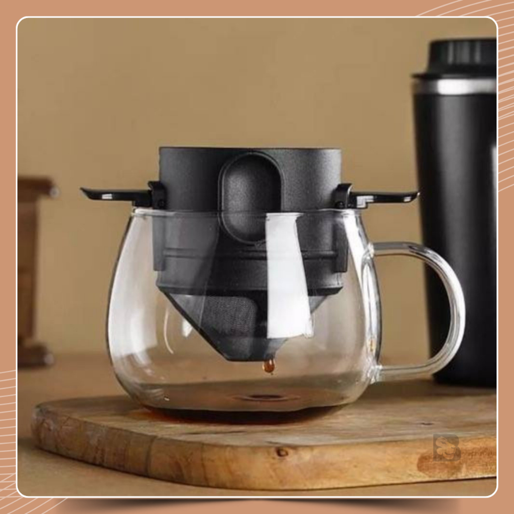 Coador de Café Lavável Portátil Mini Filtro Reutilizável Com Suporte Dobrável Ecológico Sem Papel
