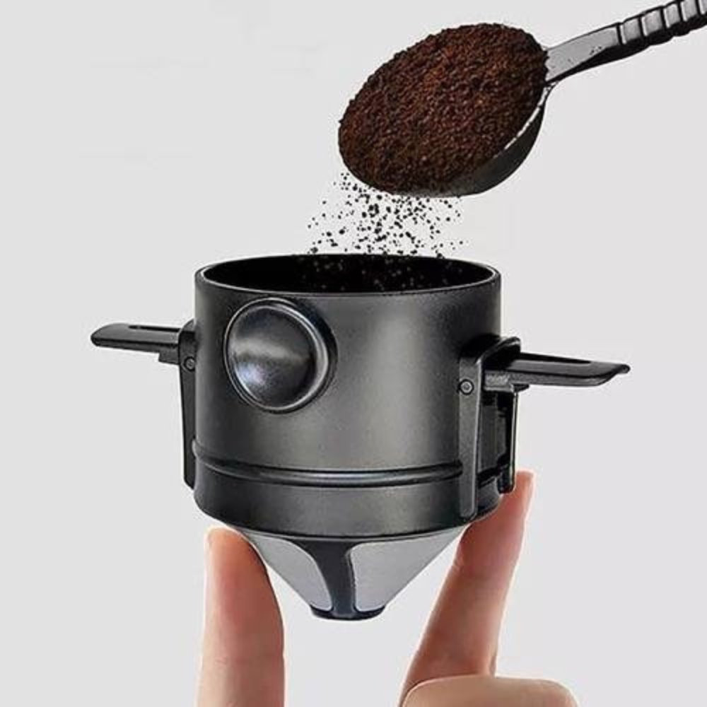 Mini Filtro Coador Café Reutilizável Portátil Suporte Dobrável Garrafa Cafeteira Processa Bebida