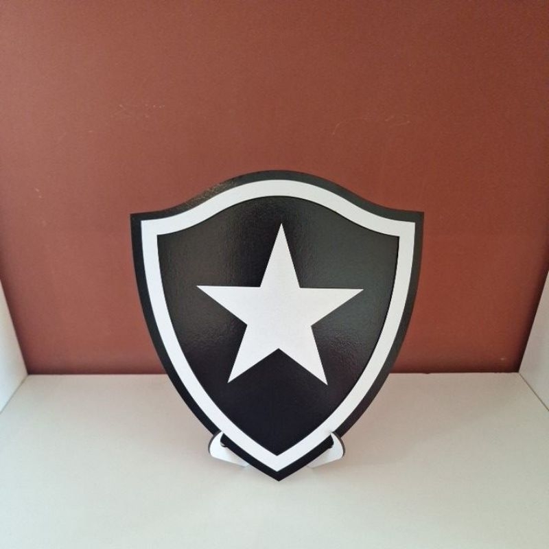 Escudo Quadro Decorativo Interior Botafogo 25cm(portátil) Presente Coleção Mesa Bar MDF Alto Relevo