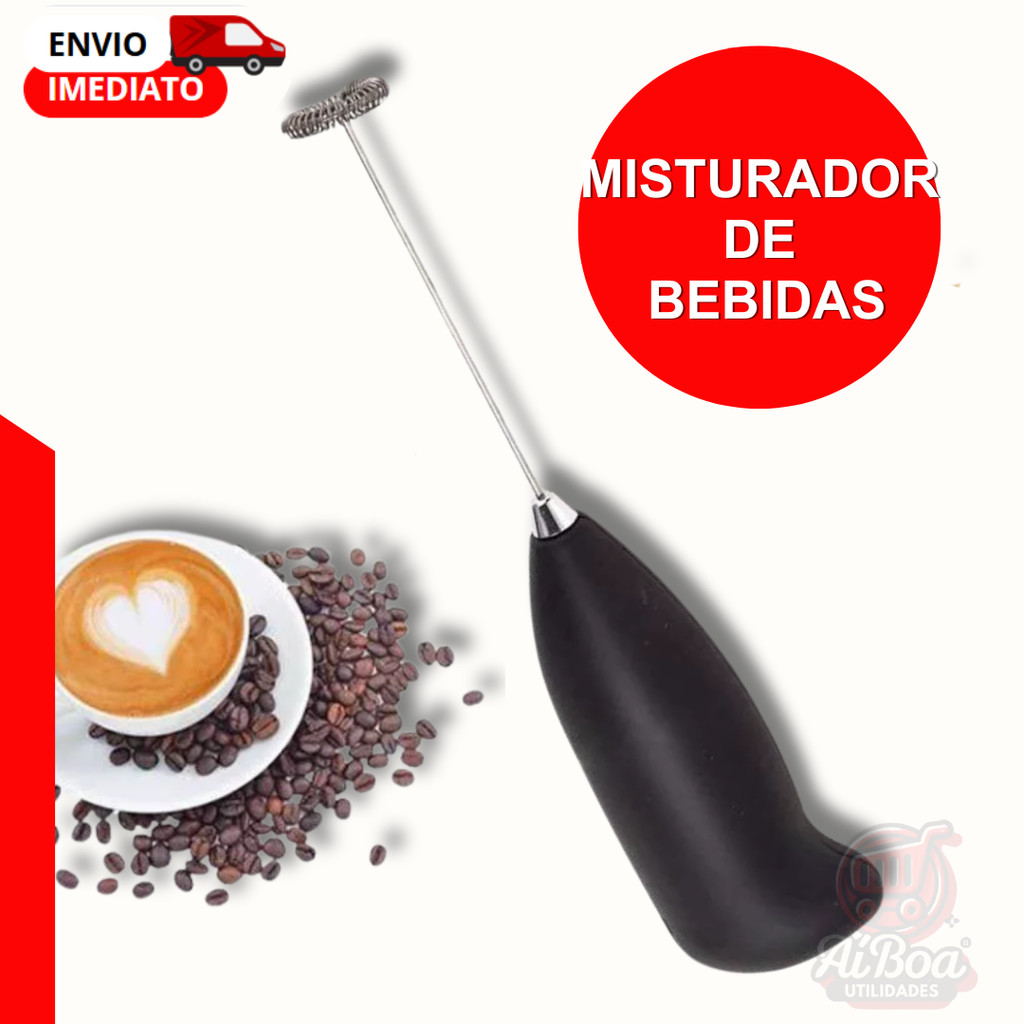 Misturador de Bebidas Elétrico a Pilha Mixer Portátil para Drinks Café Leite Espuma Cozinha Bar