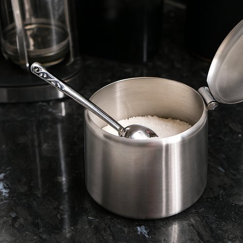 Açucareiro Inox Com Colher Capacidade 420ml Portátil Prático