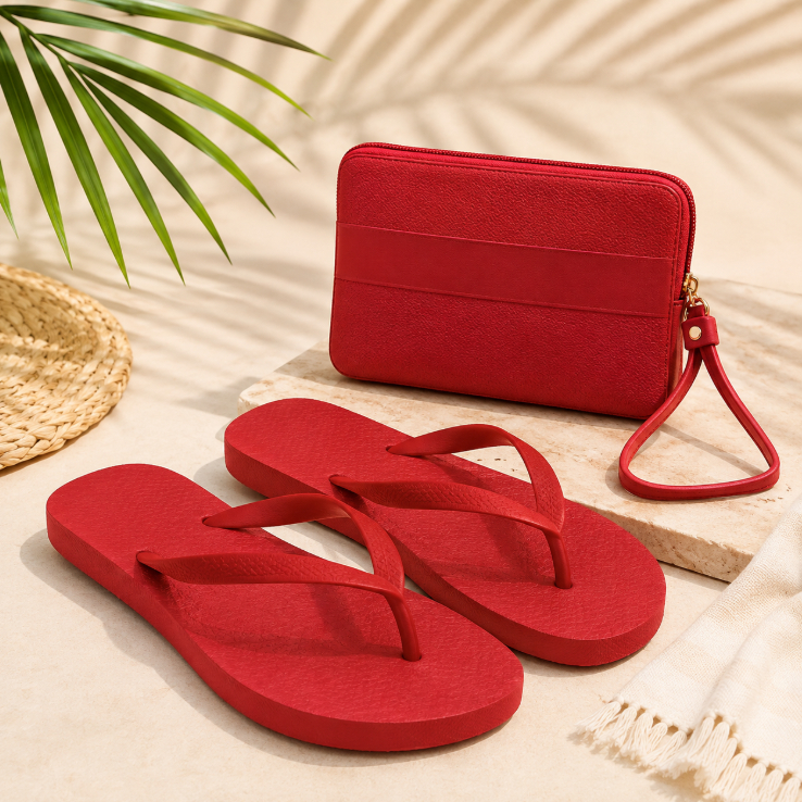 Chinelo + Carteira de Mão Casual Feminino Kit Completo Super Versátil Promoção