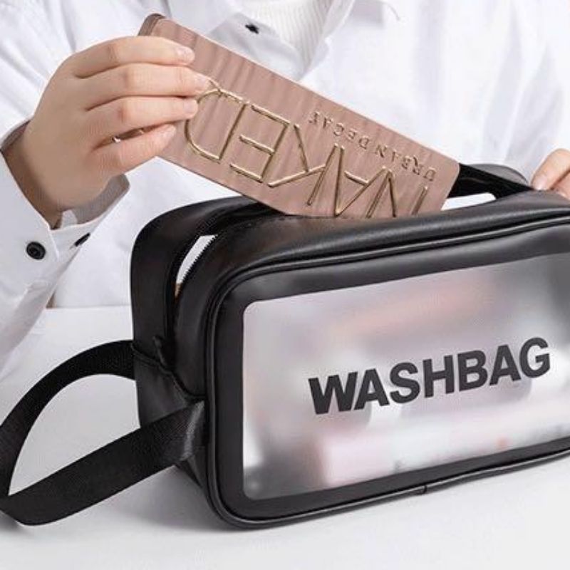 5 Conjuntos Necessaire Para Viagem Preta Compacta Material Resistente