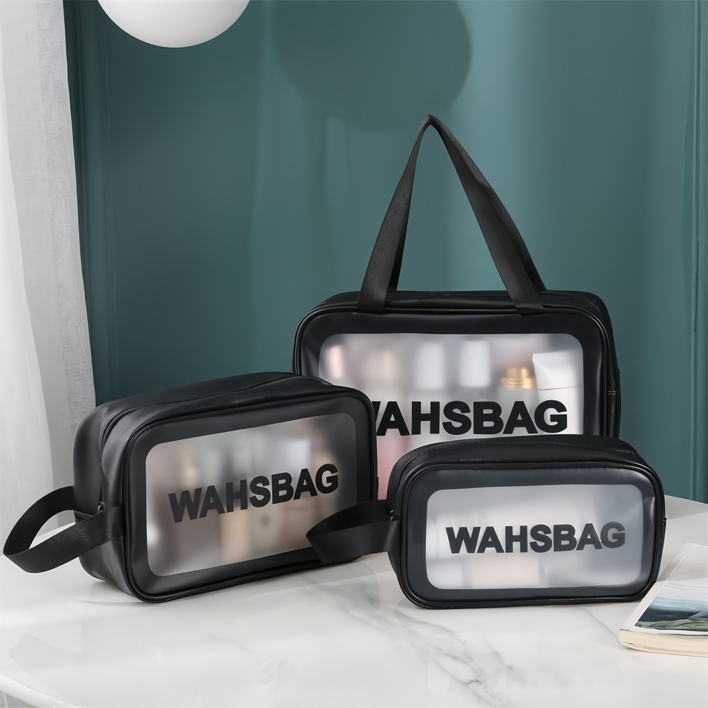 4 Conjuntos Necessaire Preta Durable Impermeavel Nao Ocupa Espaco