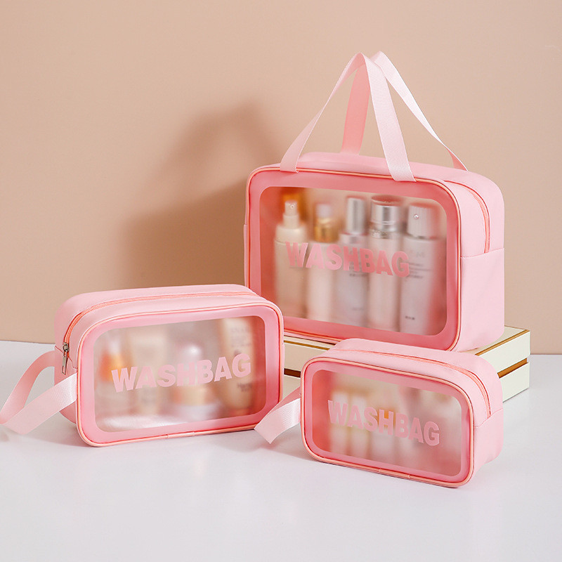 Necessaire de maquiagem Impermeável transparente Conjunto de três sacos Fácil de limpar
