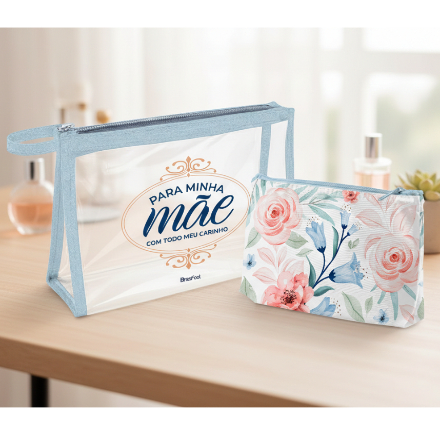 Conjunto c/ 2 Necessaire Presente Dia das Mães