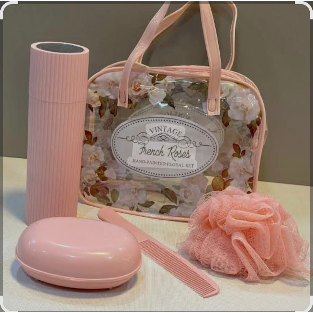 Necessaire Organizadora Conjunto Viagem Completo Frase Flor