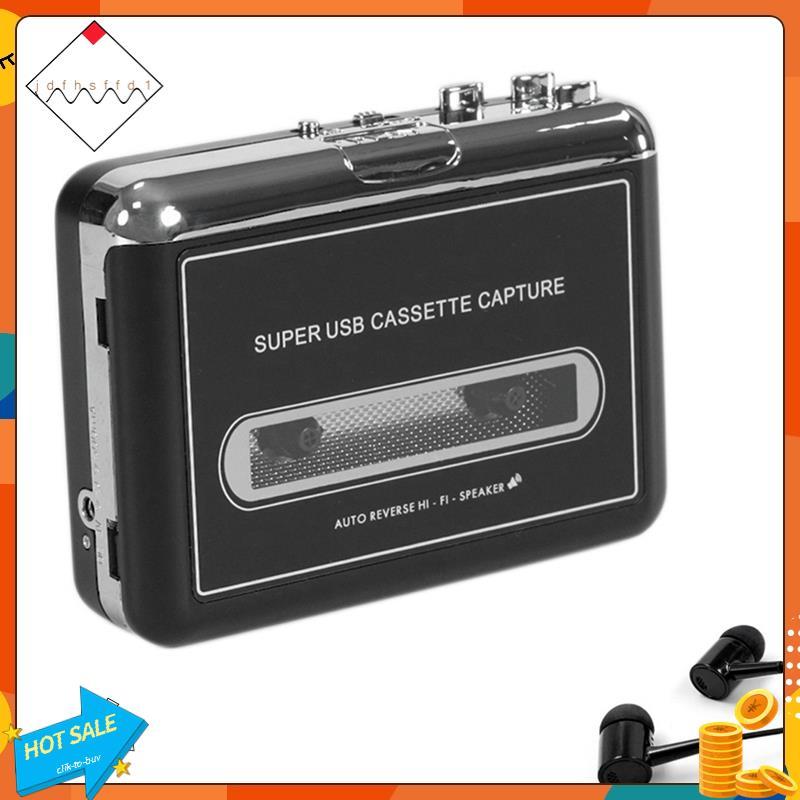 [Promover J] Leitor De Cassete USB Estéreo Portátil Fita Preta Para Conversor De MP3 Gravador Com Captura De Alto-Falant